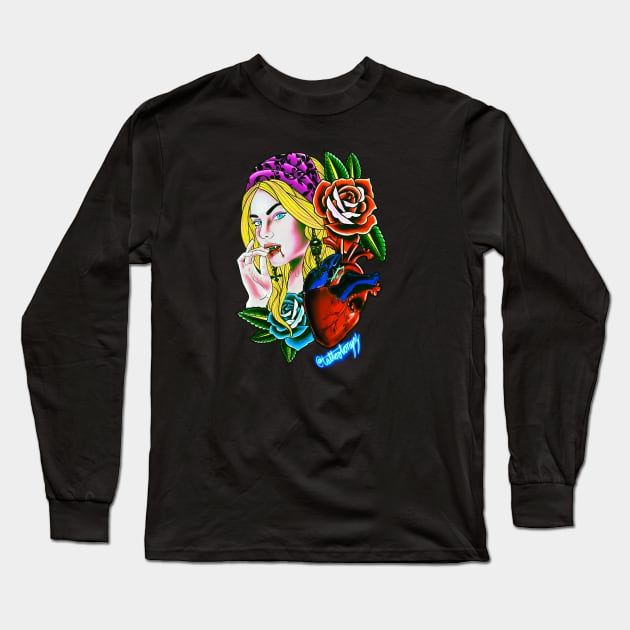 Vampiregurl Long Sleeve T-Shirt by Tattotonyaz